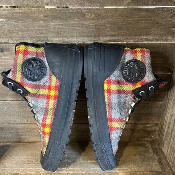 Mens Converse Woolrich Plaid Wool Flannel Lug Sole Shoes Sneakers Size 9 M GUC - Picture 5 of 8